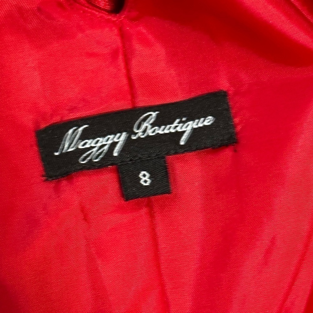 Maggy Boutique Red Satin Formal Dress Size 8 - Picture 5 of 5